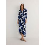Rochie din viscoza cu model - albastru