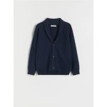 Pulover oversized din bumbac - bleumarin