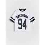 Tricou oversized din bumbac - crem