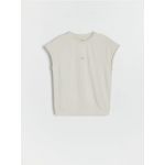 Tricou oversized din bumbac - bej