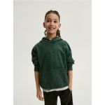 Bluza oversized cu efect prespalat - turcoaz-inchis