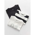 Set de 3 tricouri oversized, din bumbac - negru