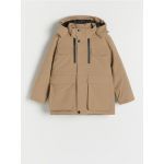 Geaca parka cu gluga - brun-auriu