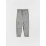 Pantaloni parachute din bumbac - gri-inchis