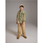 Pantaloni cargo cu efect prespalat - brun-auriu