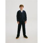 Pantaloni eleganti cu curea - bleumarin