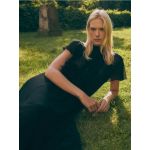 Rochie din sifon cu snur - negru