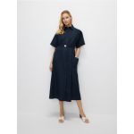 Rochie tip camasa oversize - bleumarin
