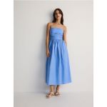 Rochie cu umerii goi - albastru-deschis