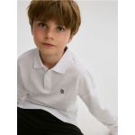 Tricou cu maneca lunga si broderie - alb