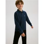 Tricou cu maneca lunga si broderie - bleumarin