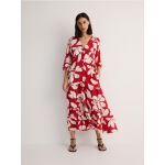 Rochie midi cu model - rosu