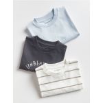 Set de 3 tricouri oversized, din bumbac - crem