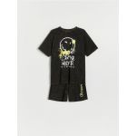 Set de pijamale din bumbac cu SmileyWorldŽ - negru