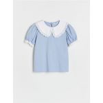 Bluza cu guler - albastru-deschis