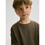 Tricou oversized - verde-maroniu