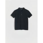 Tricou polo cu detaliu brodat - negru