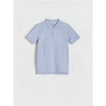 Tricou polo cu detaliu brodat - albastru-pal