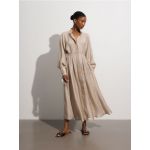 Rochie maxi cu adaos de in - bej