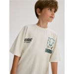 Tricou oversized Sonic - crem