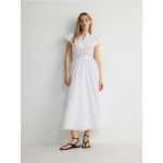 Rochie cu broderie decorativa - alb