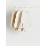 Set 3 body-uri din bumbac - bej