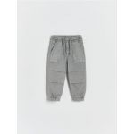 Pantaloni parachute din bumbac - gri-inchis