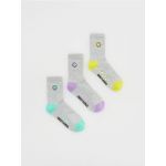 Set de 3 perechi de sosete SmileyWorldŽ - gri-inchis