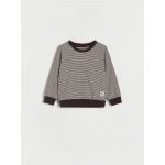Tricou oversized cu maneca lunga - verde-maroniu