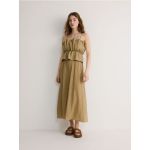 Rochie maxi cu decolteu decupat - verde-oliv deschis