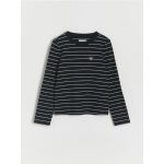 Tricou in dungi, cu maneca lunga - gri-inchis