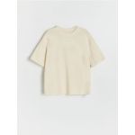 Tricou oversized, cu continut ridicat de bumbac - crem
