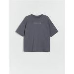 Tricou oversized, cu continut ridicat de bumbac - gri-inchis