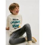 Tricou oversized cu imprimeu - nude
