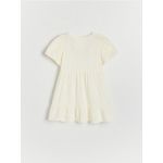 Rochie din muselina cu maneci cu puf - nude