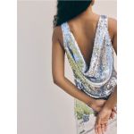 Rochie maxi cu paiete - gri deschis