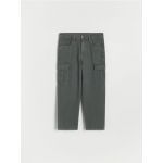 Pantaloni cargo din bumbac - verde-inchis
