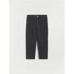 Pantaloni cargo din bumbac - gri-inchis