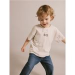 Tricou oversized cu imprimeu - gri deschis