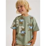 Tricou oversized - verde-prafuit