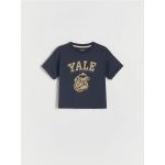 Tricou oversized Yale - Albastru metalizat