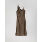 Rochie cu bretele - brun-auriu