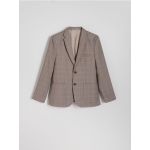 Blazer slim fit in carouri - bej