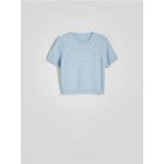 Bluza din jerseu - albastru-pal