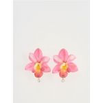 Cercei in forma de floare - roz-aprins