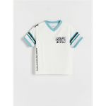 Tricou oversized cu imprimeu - alb