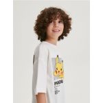 Tricou oversized Pokémon - crem