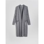 Cardigan cu adaos de viscoza - gri-neutru