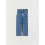 Blugi baggy cu crac drept - albastru