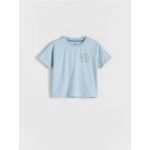 Tricou oversized cu imprimeu - albastru